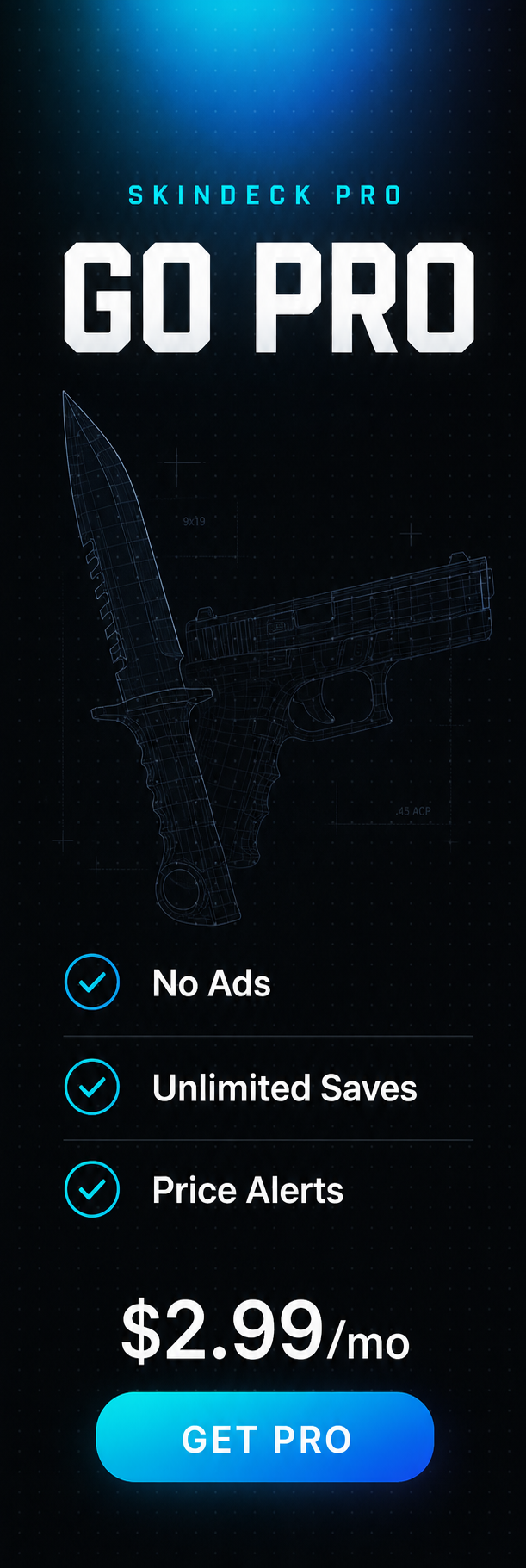 Upgrade to PeekSkins Pro — No ads, unlimited saves